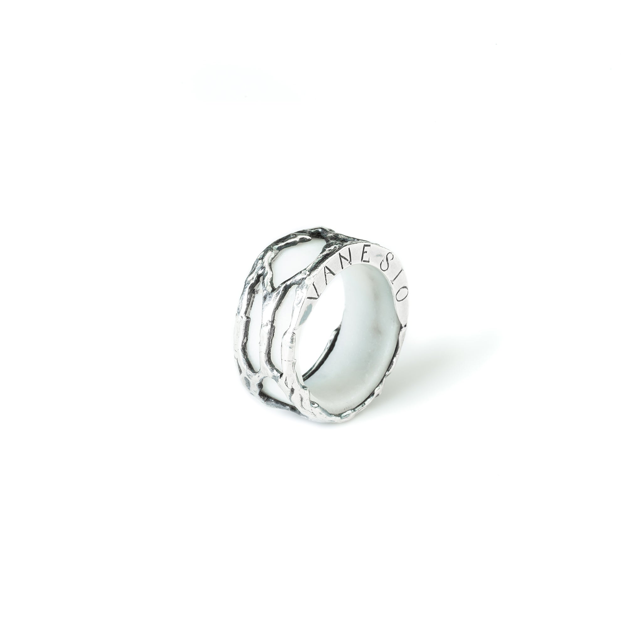 Anello marmo retato Argento