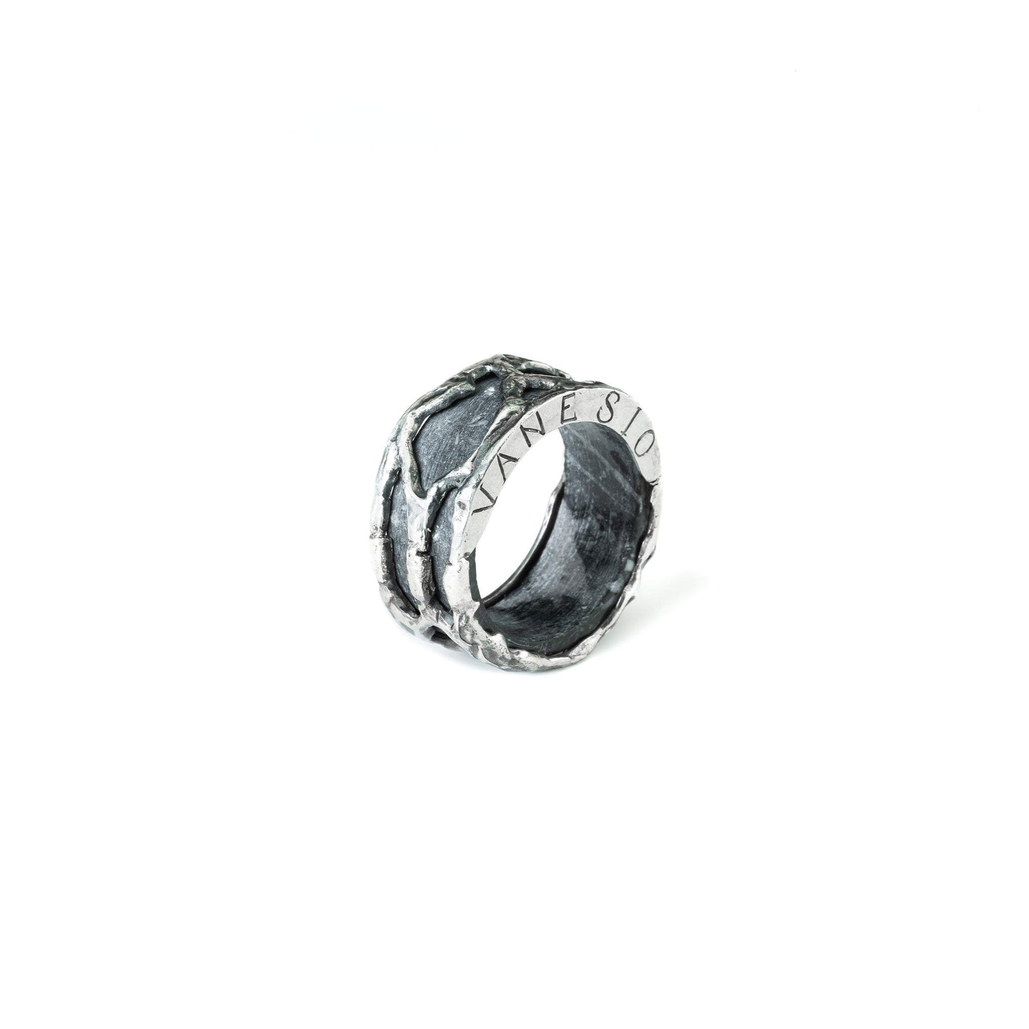 Anello marmo retato Argento
