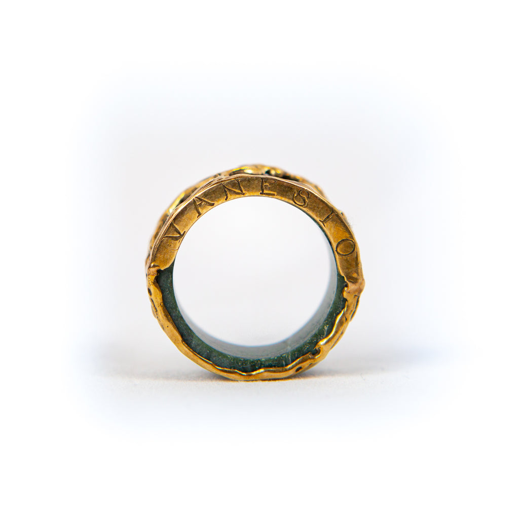 Anello marmo retato Oro 18Kt