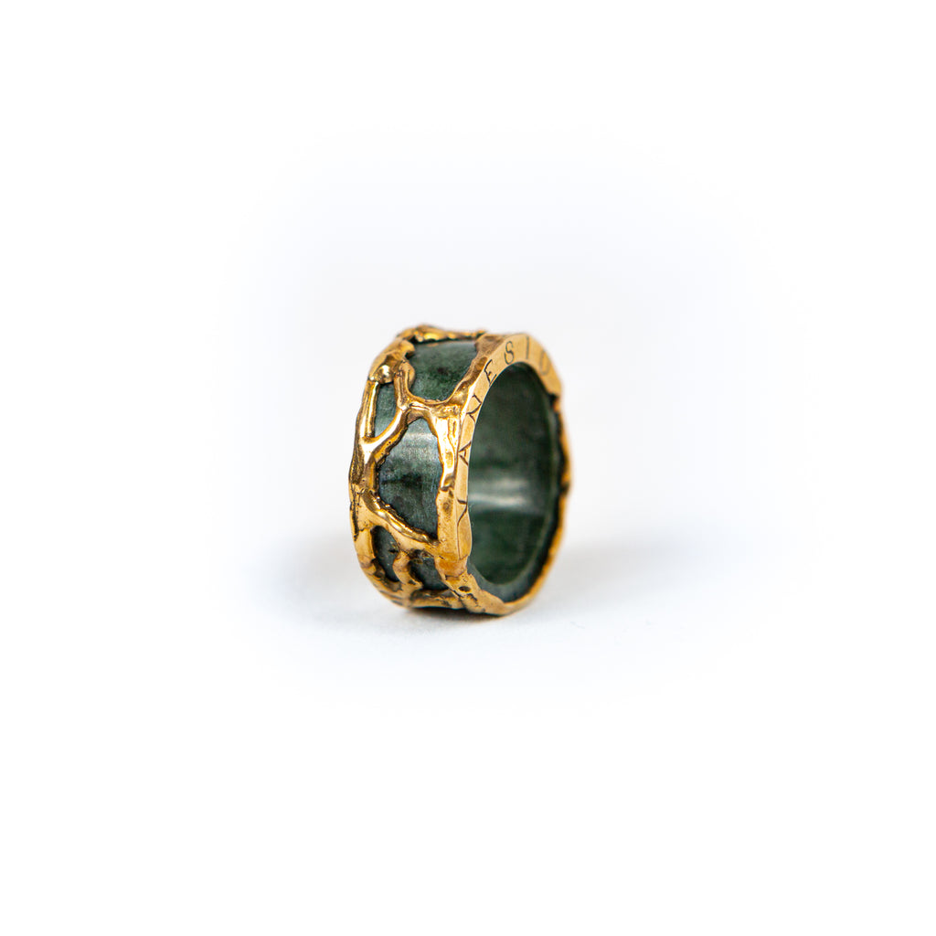 Anello marmo retato Oro 18Kt